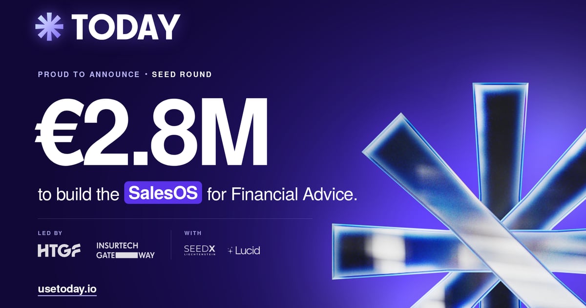 Imagen oficial del anuncio de la ronda Seed de 2,8 millones de euros de TODAY